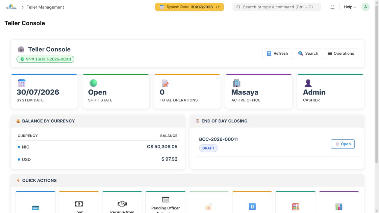 Sistema de caja para instituciones microfinancieras